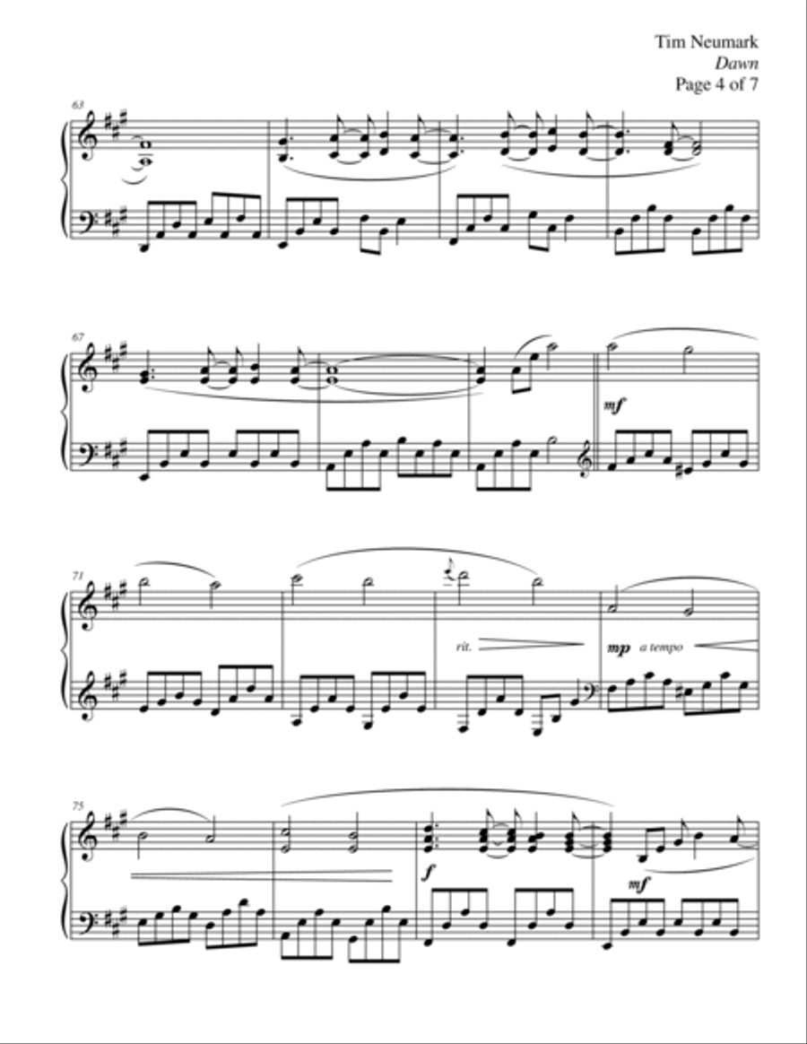 Dawn Piano Solo scores gallery preview page 4