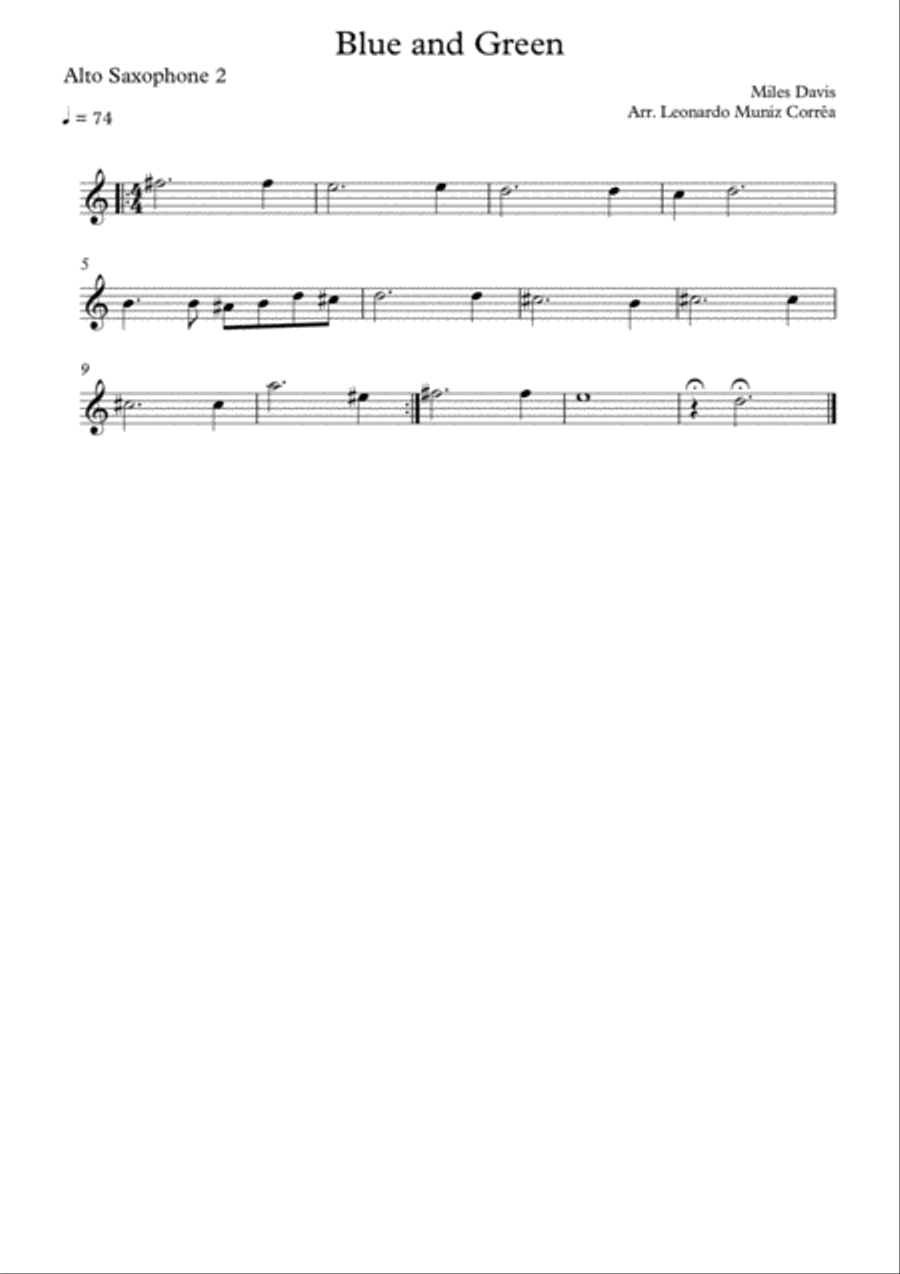 Blue In Green Woodwind Quartet scores gallery preview page 4
