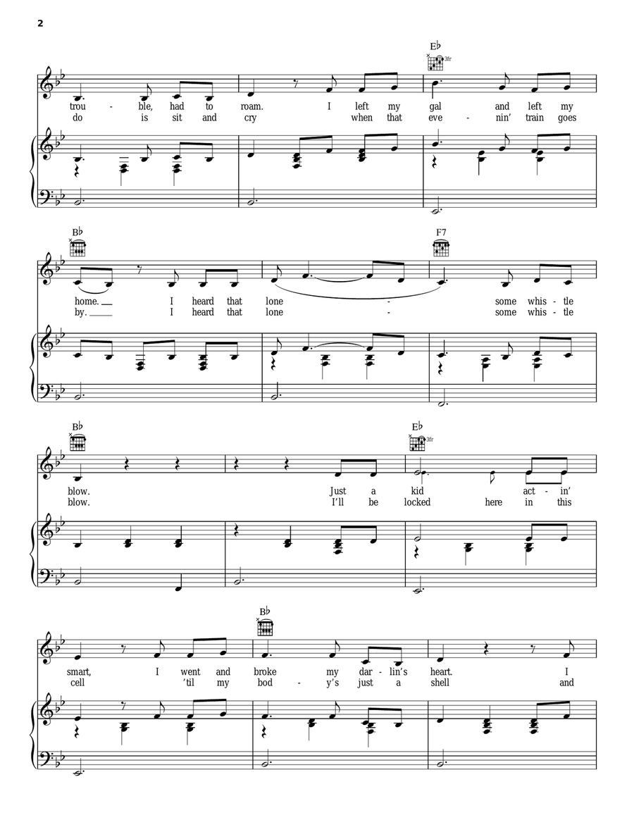 (I Heard That) Lonesome Whistle Piano, Vocal, Guitar scores gallery preview page 2
