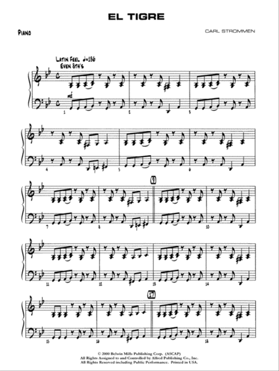 El Tigre: Piano Accompaniment Jazz Ensemble scores gallery preview page 1