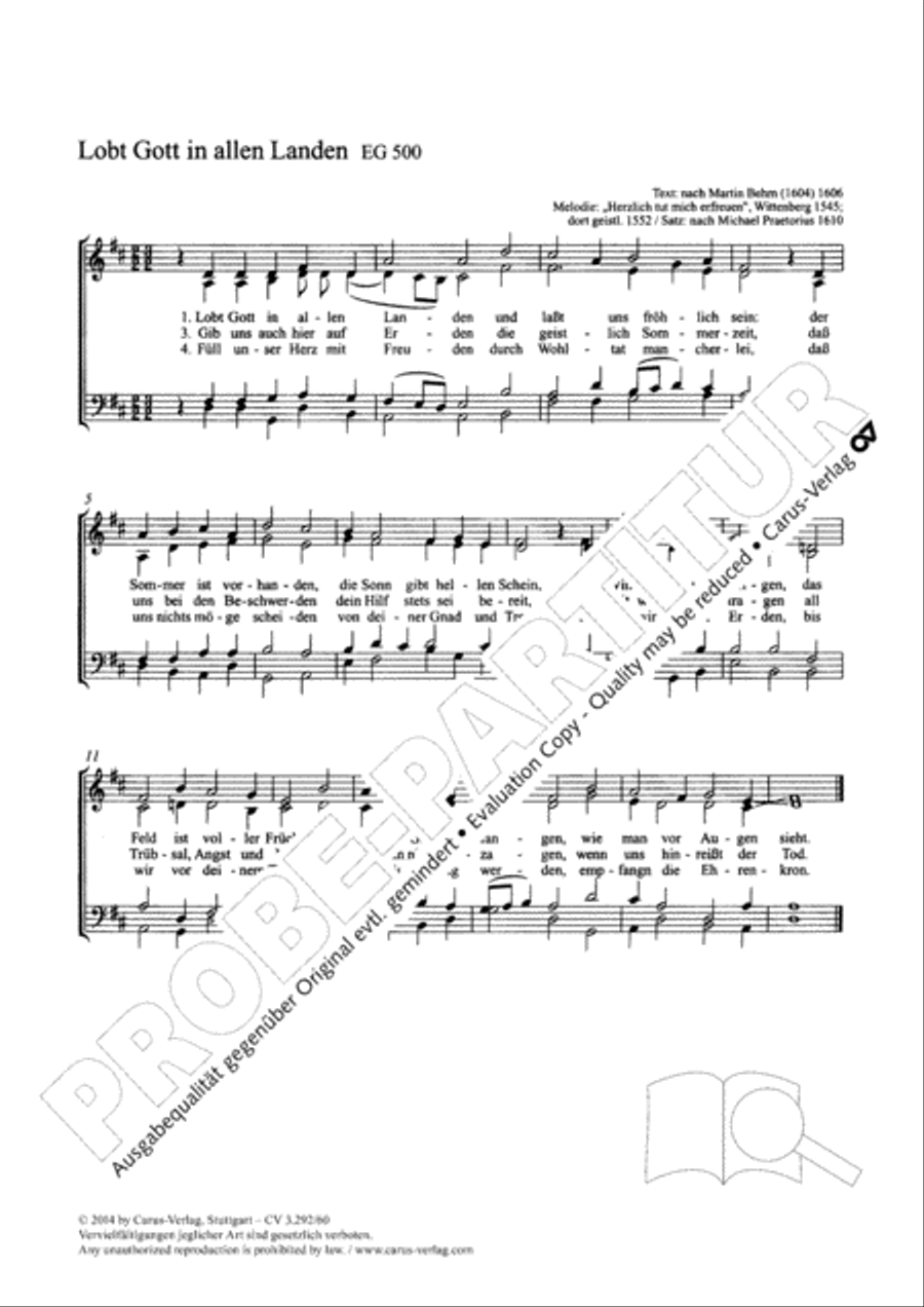 Lobt Gott in allen Landen 4-Part scores gallery preview page 2
