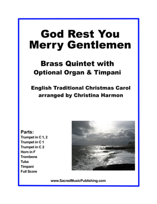 Book cover for God Rest You Merry Gentlemen for Brass Quintet with Optional Organ and Timpani