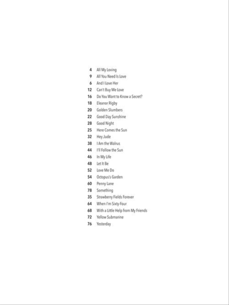 The Beatles – Songs in Easy Keys Easy Piano scores gallery preview page 3