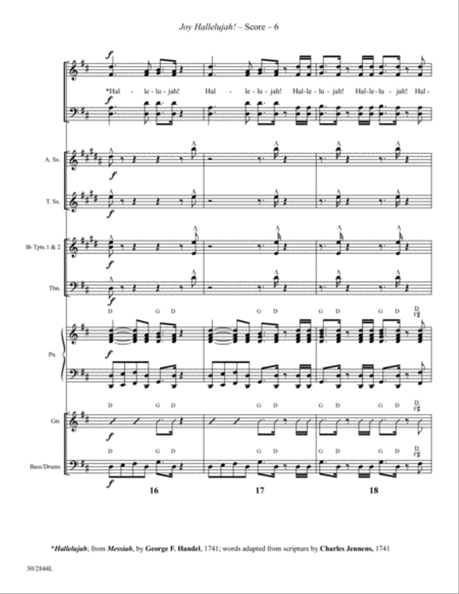 Joy Hallelujah! - Instrumental Ensemble Score and Parts Tenor Saxophone scores gallery preview page 6