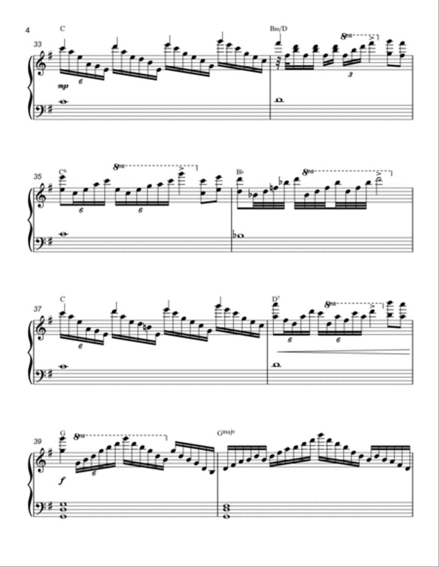 Unchained Melody Piano Solo scores gallery preview page 4