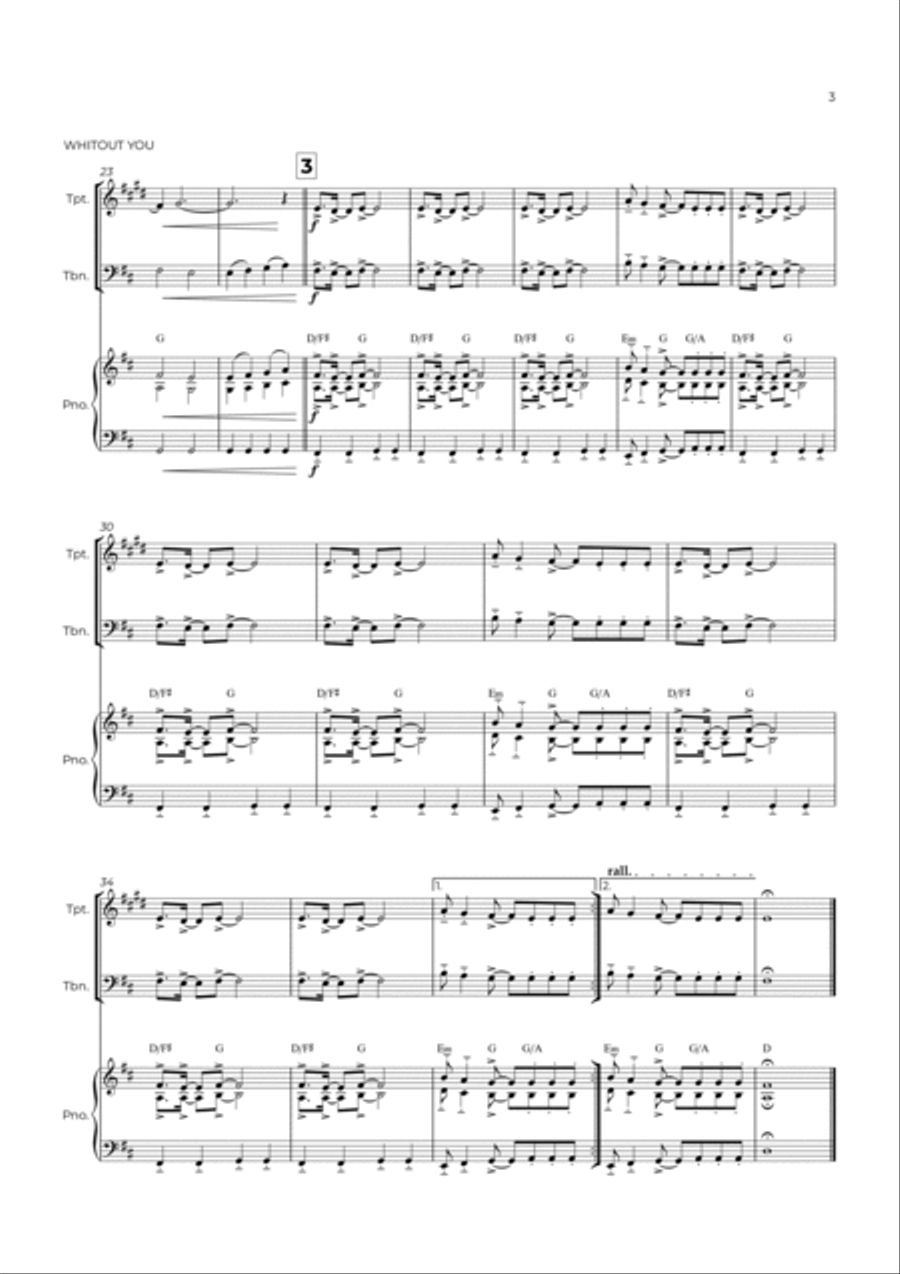 Without You Without You Brass Duet scores gallery preview page 3