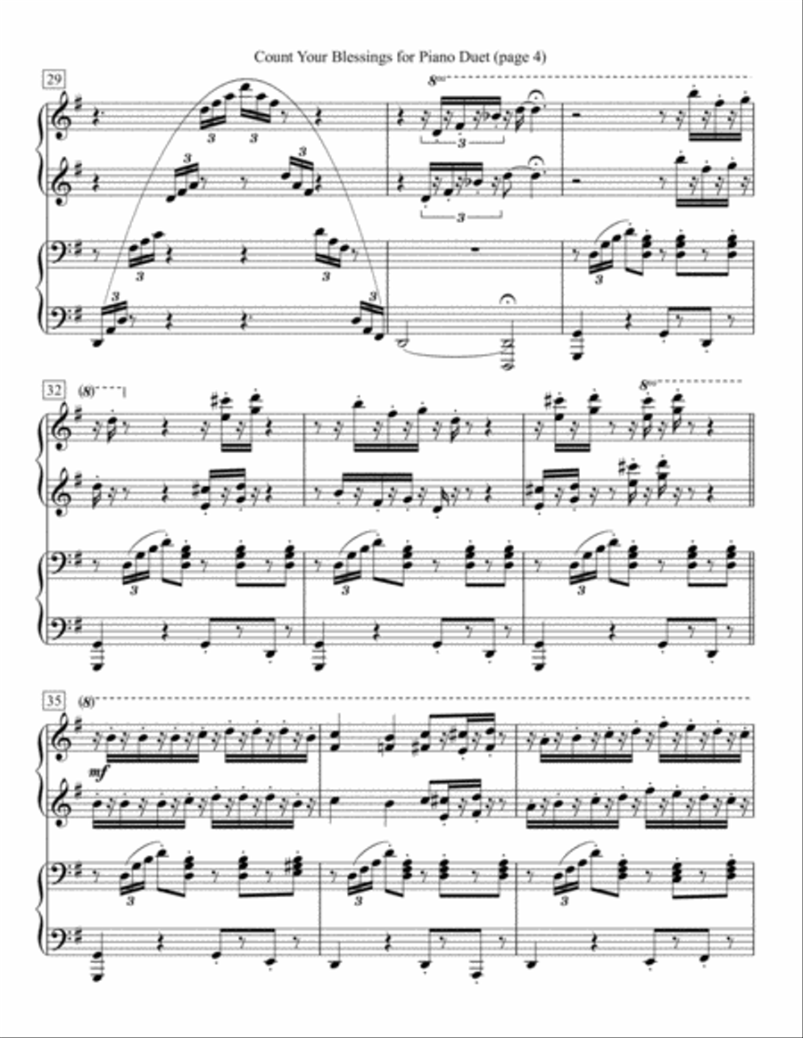 Count Your Blessings for Piano Duet 1 Piano, 4-Hands scores gallery preview page 4