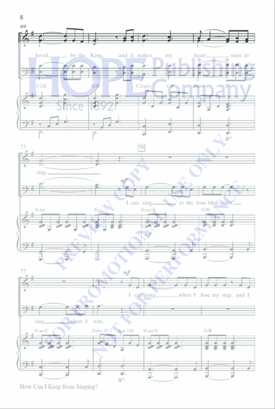 How Can I Keep From Singing? Choir scores gallery preview page 8