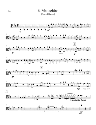 Capriol Suite Mattachins arranged for 8 trombones.