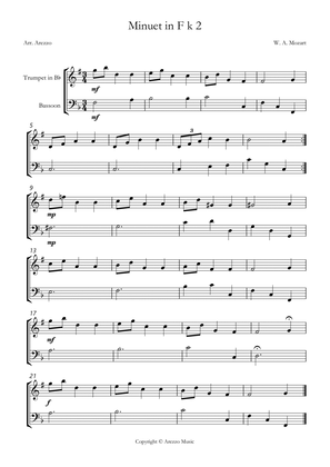 mozart k2 minuet in f Trumpet and Bassoon sheet music