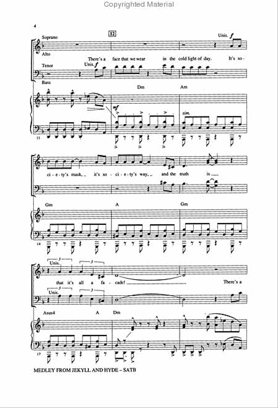 Jekyll & Hyde (Medley) 4-Part scores gallery preview page 3