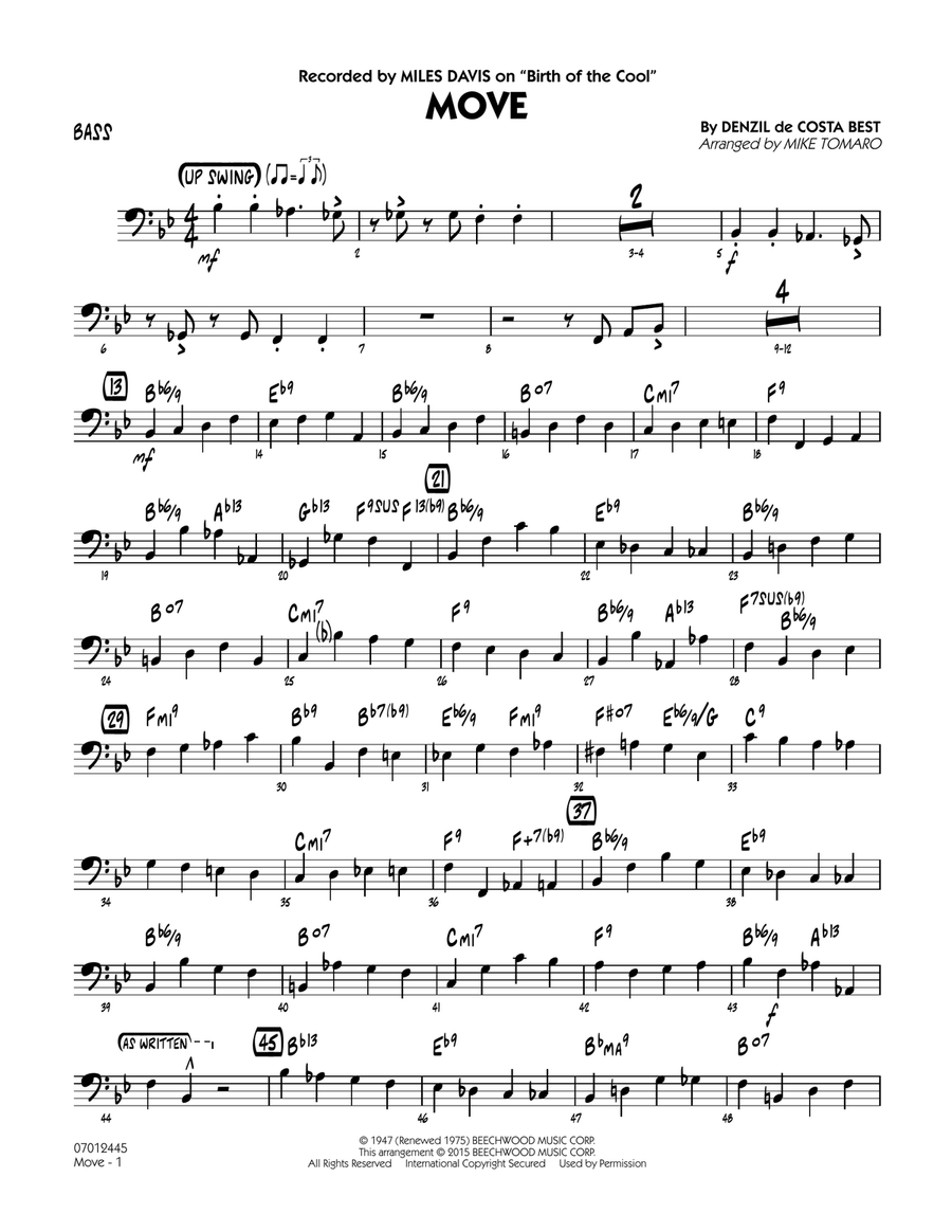 Move - Bass Move - Bass Jazz Ensemble scores gallery preview page 1