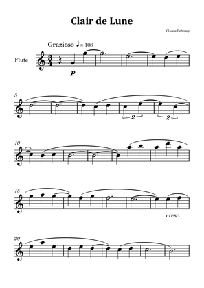 Clair de Lune by Debussy - Flute Solo