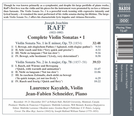 Raff: Complete Violin Sonatas, Vol. 1