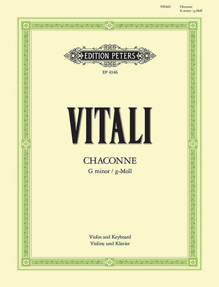Book cover for Ciaccona in G minor for Violin and Continuo (Edition for Violin and Piano)