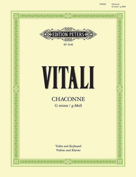 Ciaccona in G minor for Violin and Continuo (Edition for Violin and Piano)
