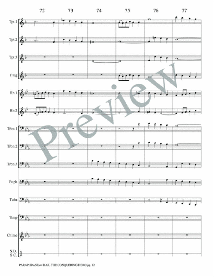 Paraphrase on Hail the Conquering Hero Small Ensemble scores gallery preview page 14