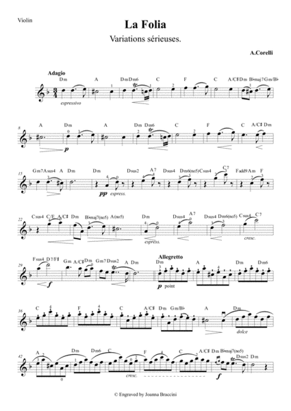 La Folia Variation Series - Arcangelo Corelli - Violin image number null