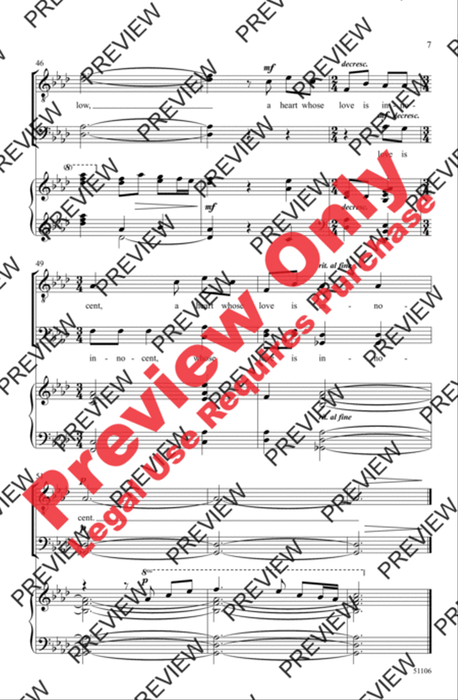 She Walks in Beauty Men's Choir scores gallery preview page 7