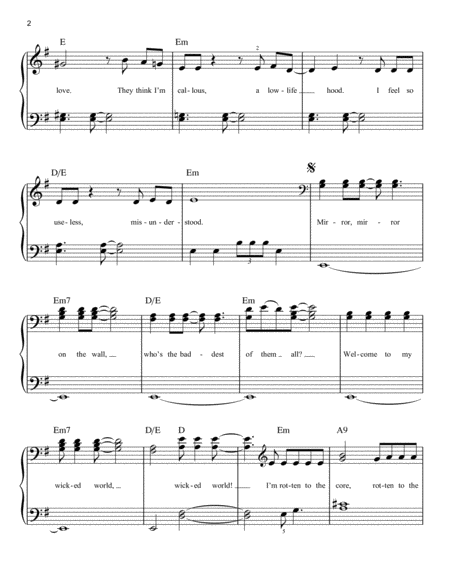 Rotten to the Core from Descendants Sheet music for Piano (Solo) Easy