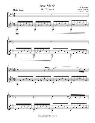 Ave Maria, D Major (Cello and Guitar) - Score and Parts