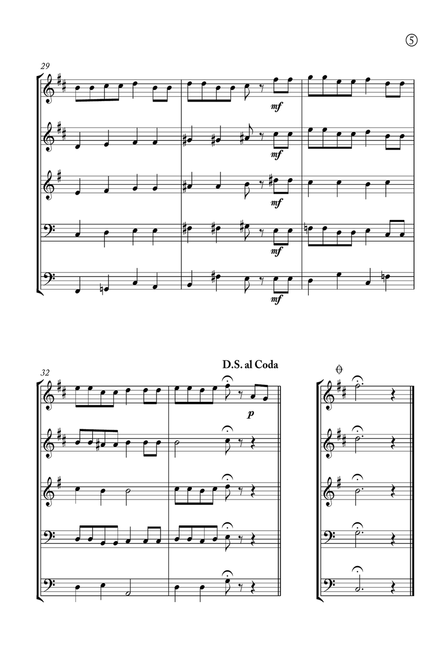 Hymne A L'amour Brass Quintet scores gallery preview page 5