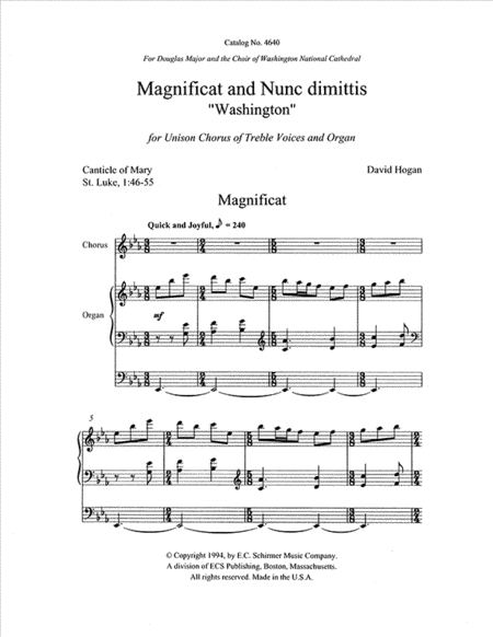 Magnificat & Nunc Dimittis (Washington)
