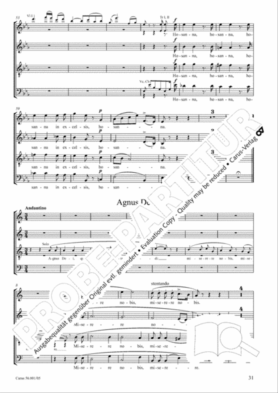 Edizione Nazionale delle Opere di Giacomo Puccini. III. Vocal music; 2. Messa a 4 voci (vol. III/2) 4-Part scores gallery preview page 32
