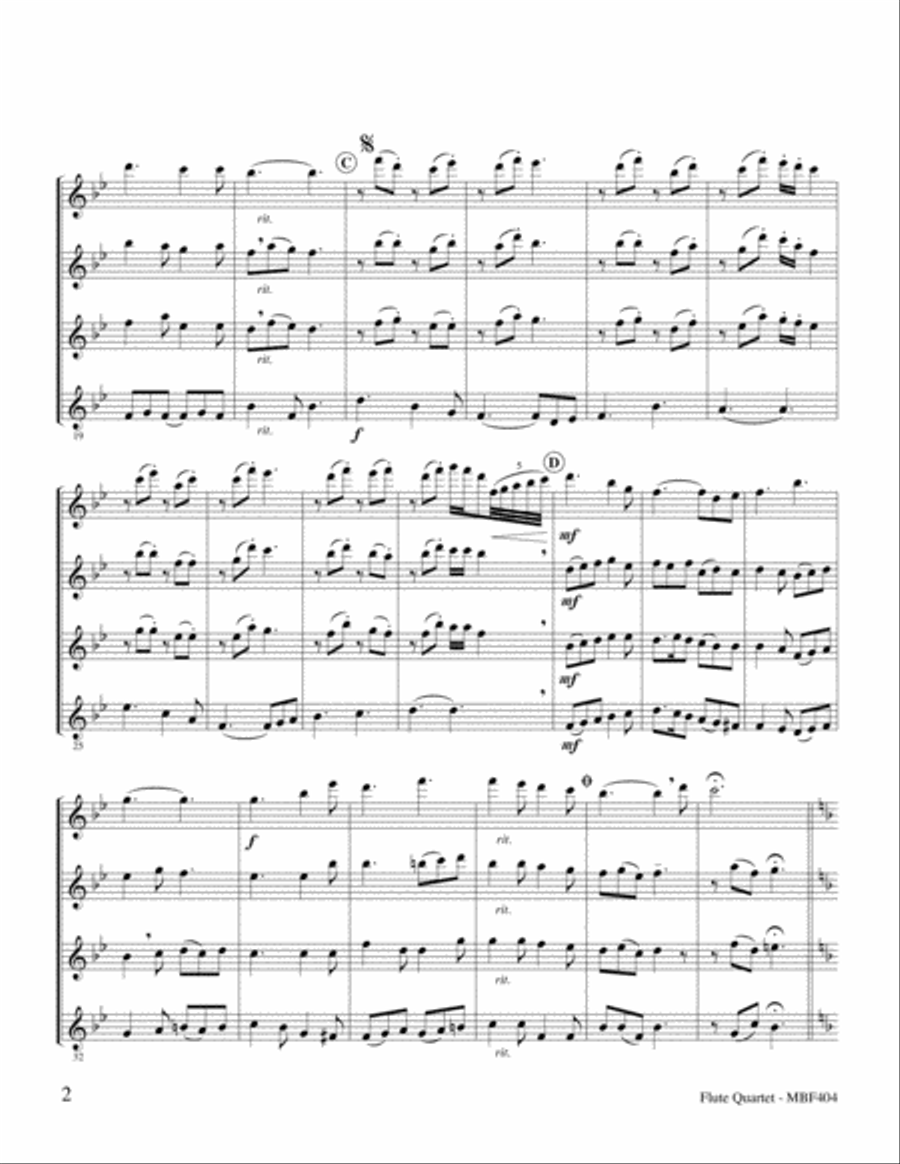 Love Found A Way Flute Quartet scores gallery preview page 2