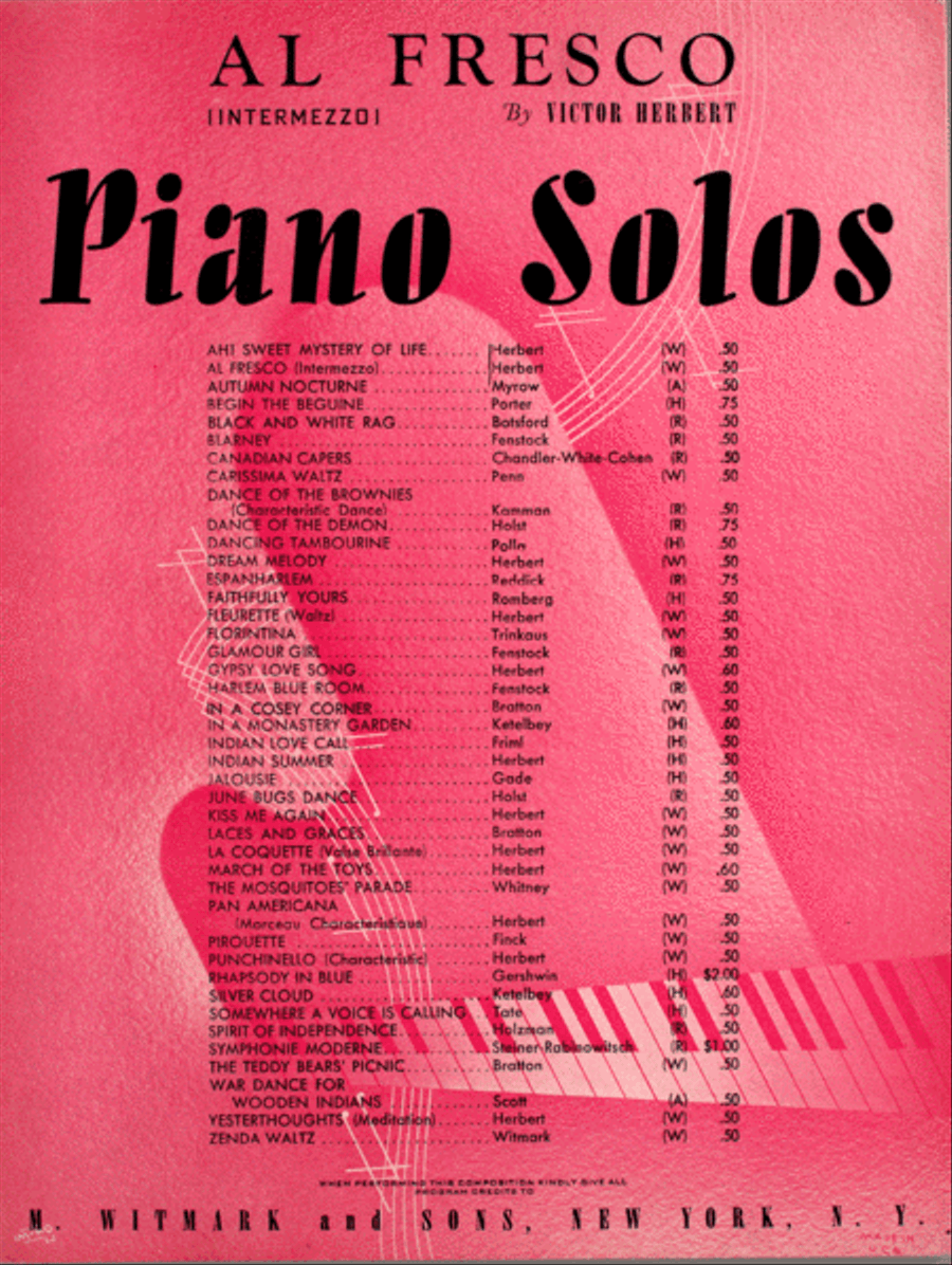 Al Fresco. Intermezzo Piano Solo scores gallery preview page 1