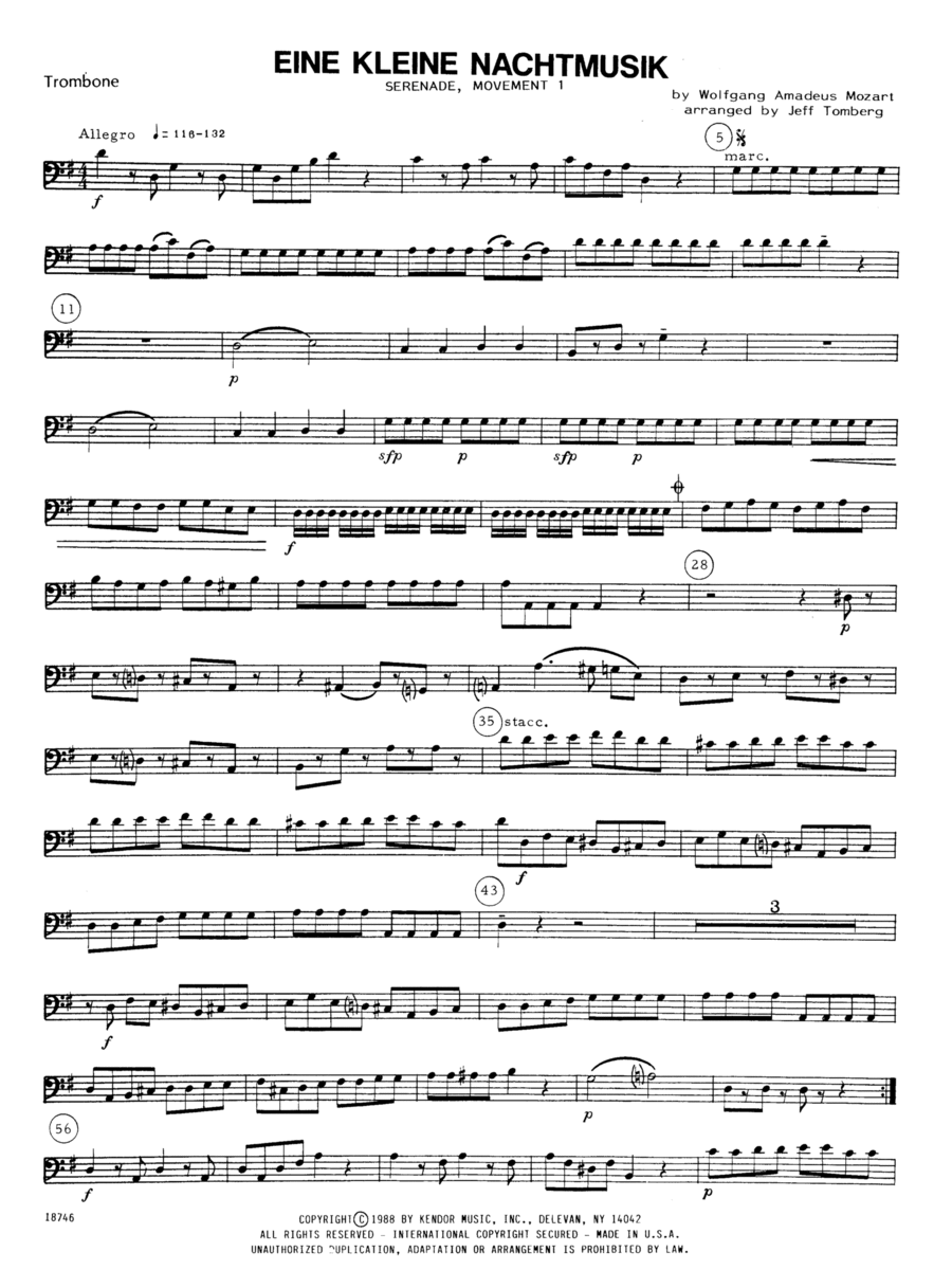 Eine Kleine Nachtmusik/Serenade (Mvt. 1) - Trombone