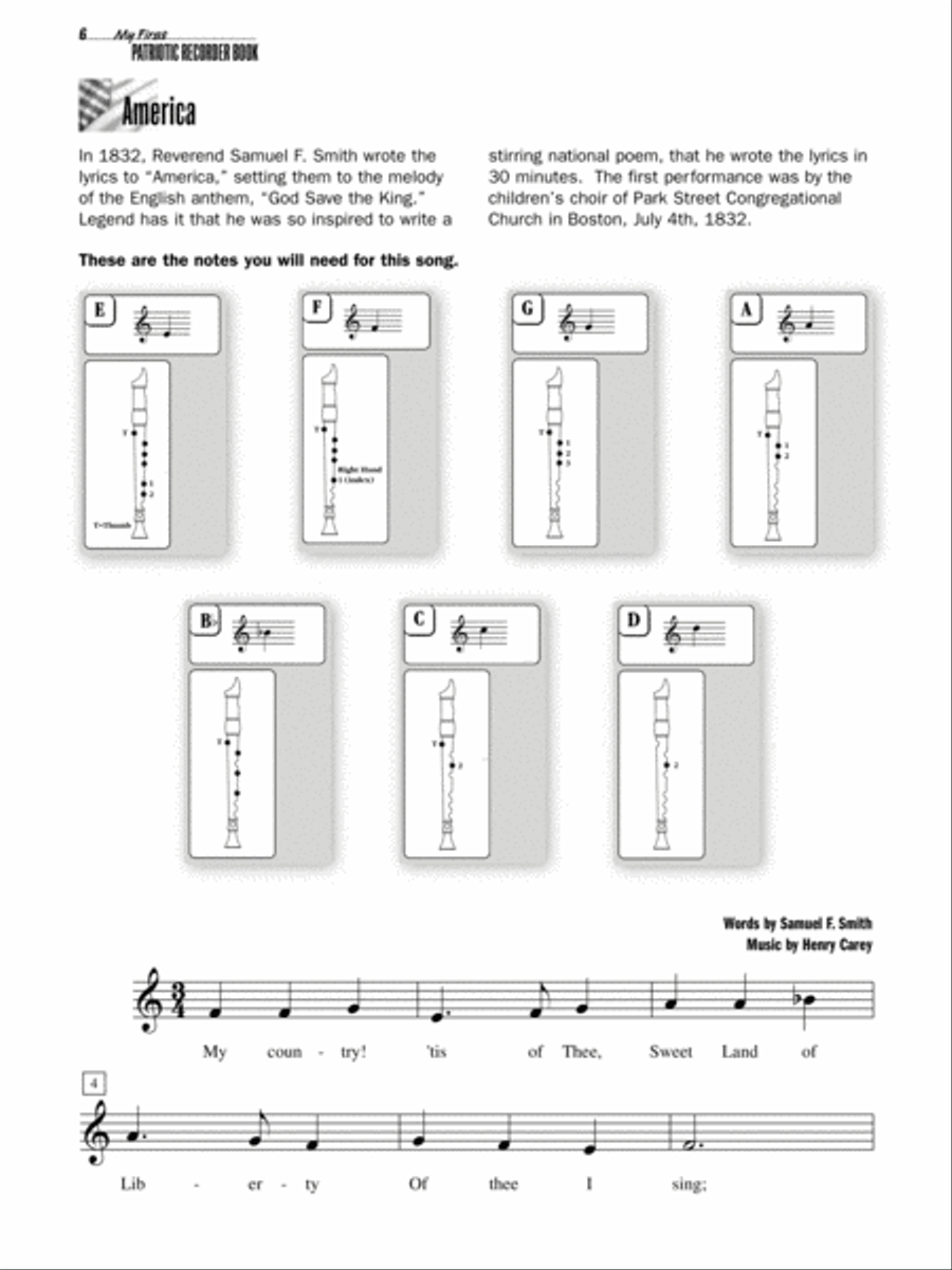 My First Patriotic Recorder Book Recorder scores gallery preview page 3