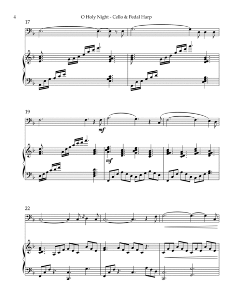 O Holy Night, Duet for Cello & Pedal Harp