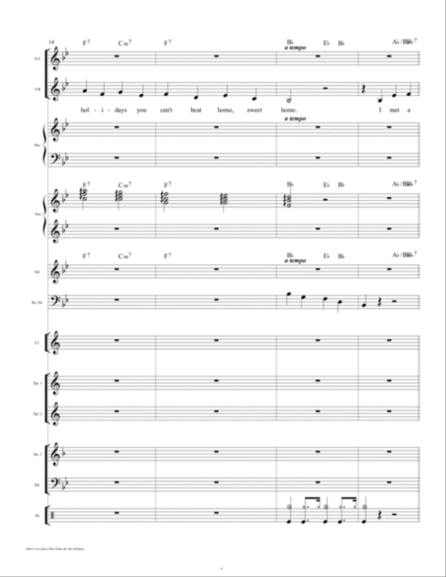 (There's No Place Like) Home For The Holidays Large Ensemble scores gallery preview page 6