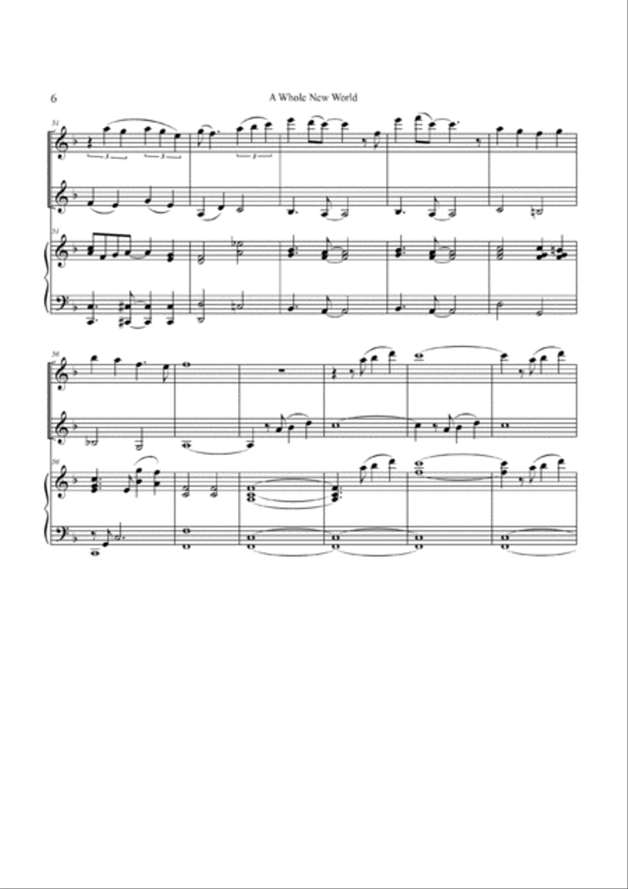 A Whole New World String Duet scores gallery preview page 6