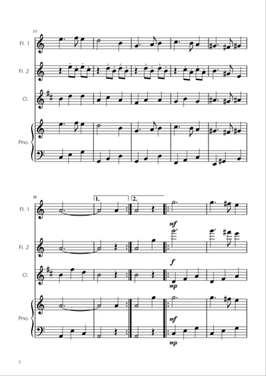 Greensleeves - Woodwind Trio w/ Piano Woodwind Trio scores gallery preview page 3