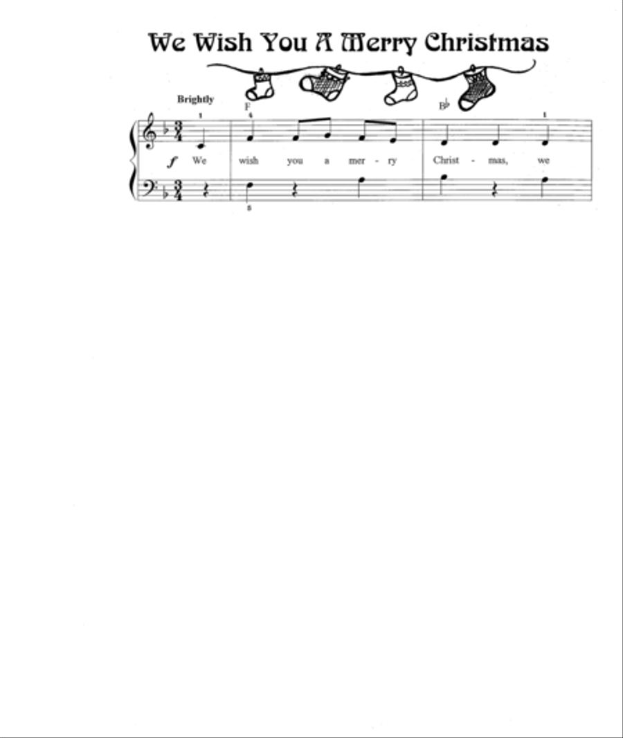 We Wish You a Merry Christmas Piano Solo scores gallery preview page 1