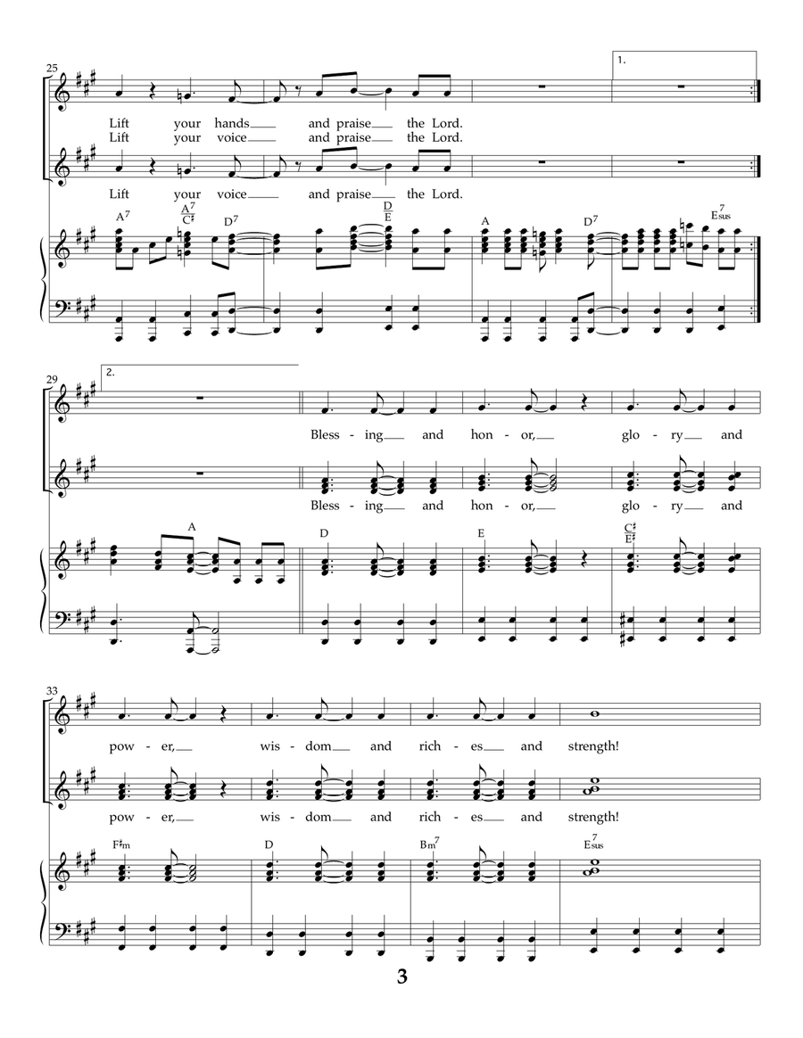 Lift Up Your Hands Piano, Vocal scores gallery preview page 3