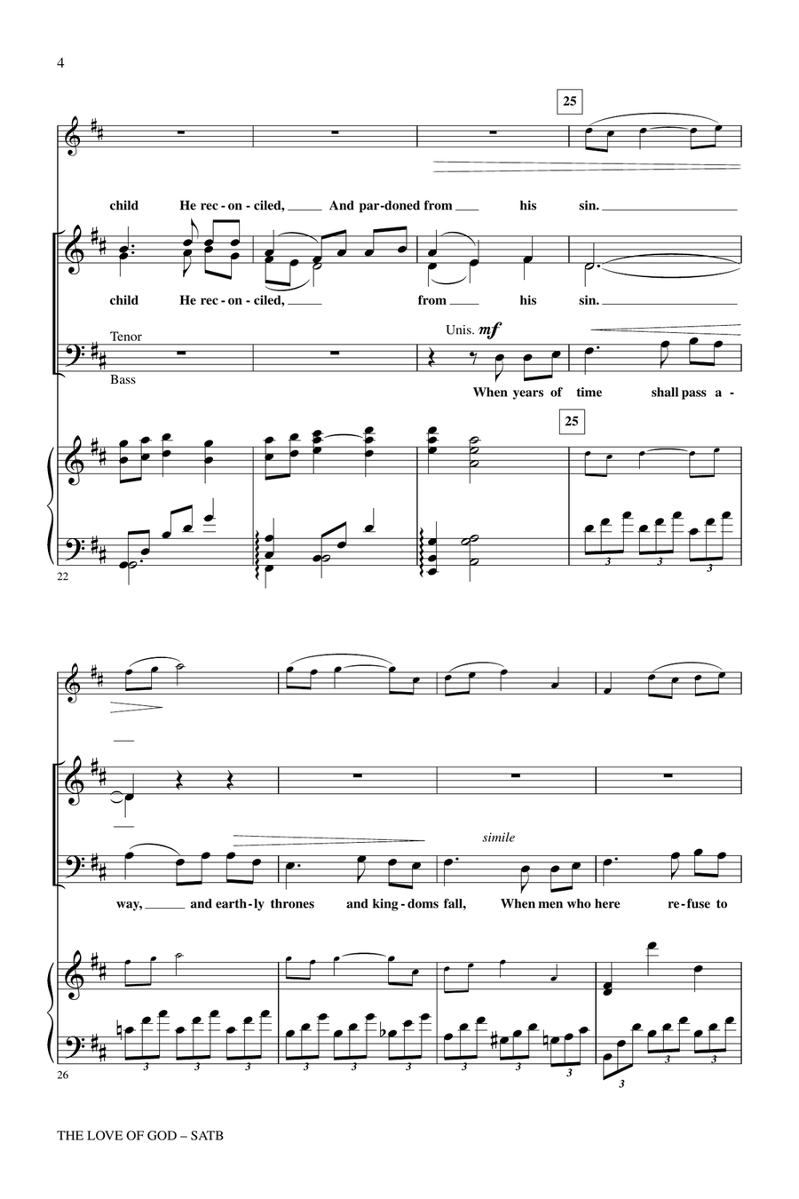 The Love Of God The Love Of God 4-Part scores gallery preview page 3