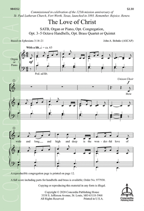 The Love of Christ (Choral Score)
