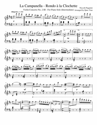La Campanella - Rondo à la Clochette - For Piano Solo (Intermediate)