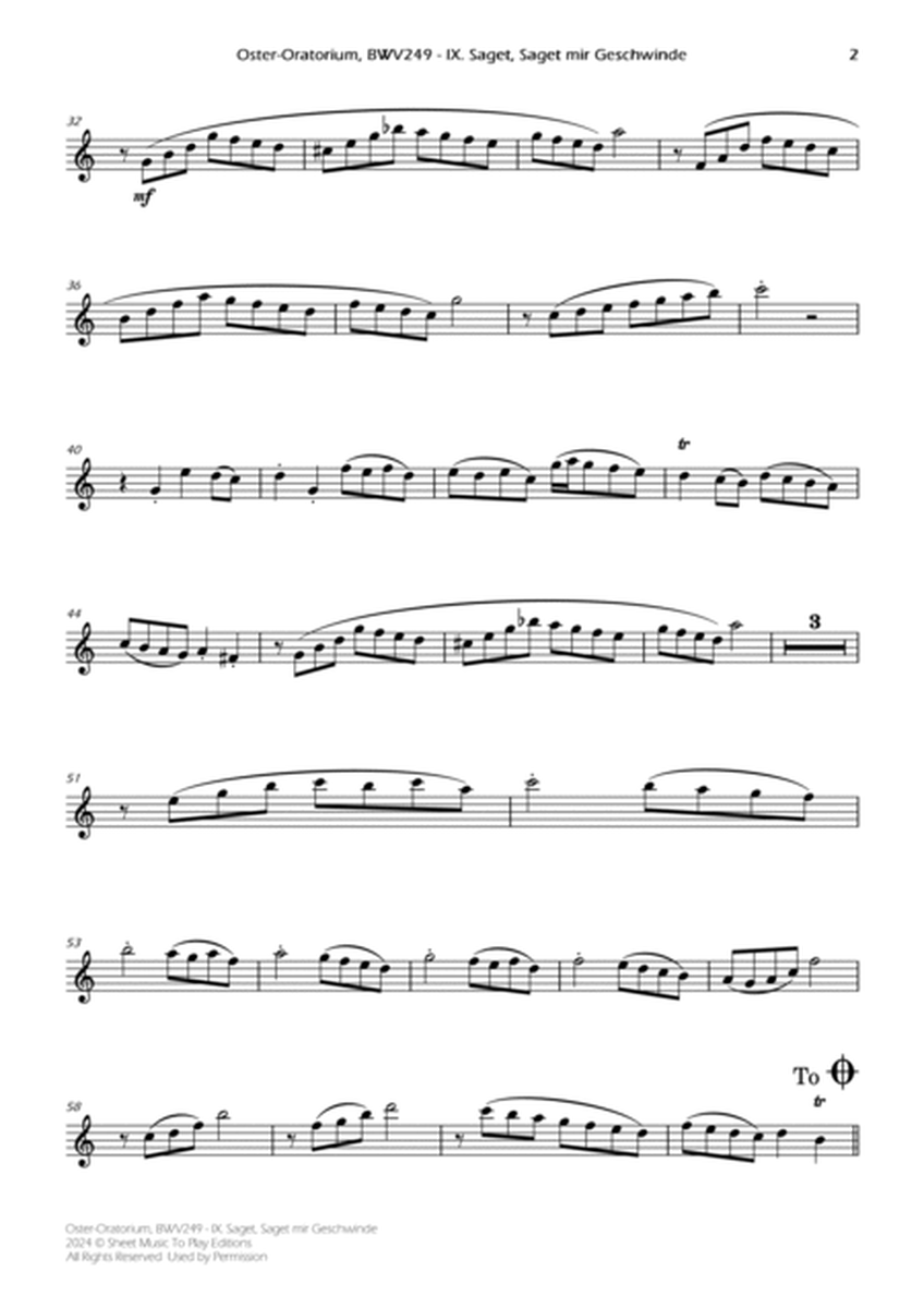 Saget, Saget mir Geschwinde, BWV 249 - Brass Quartet (Individual Parts) image number null