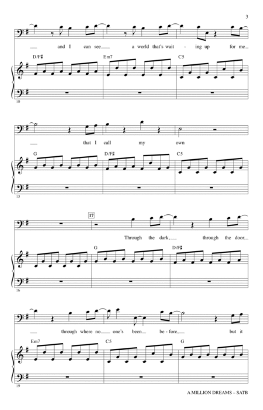 A Million Dreams (from The Greatest Showman) (arr. Mac Huff) 4-Part scores gallery preview page 2