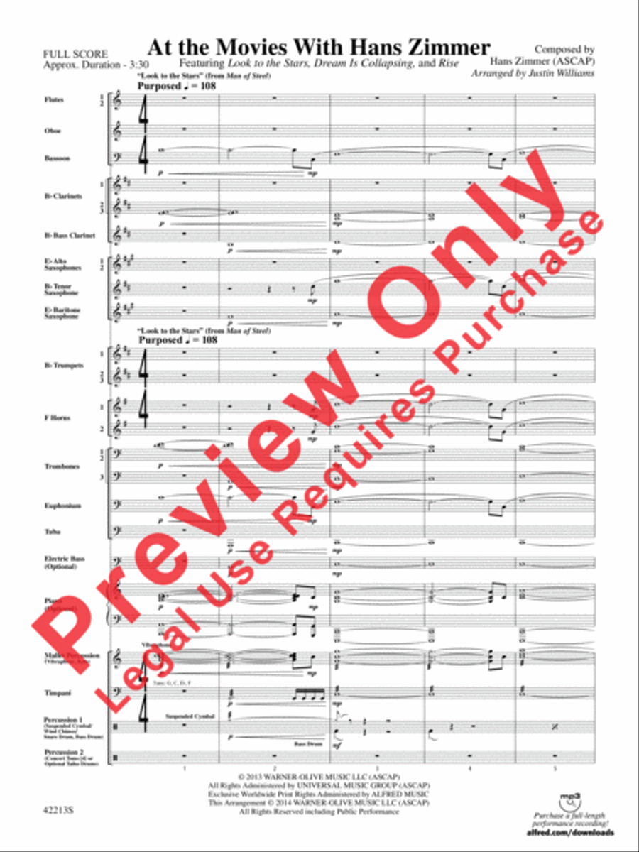 At the Movies with Hans Zimmer Concert Band scores gallery preview page 4