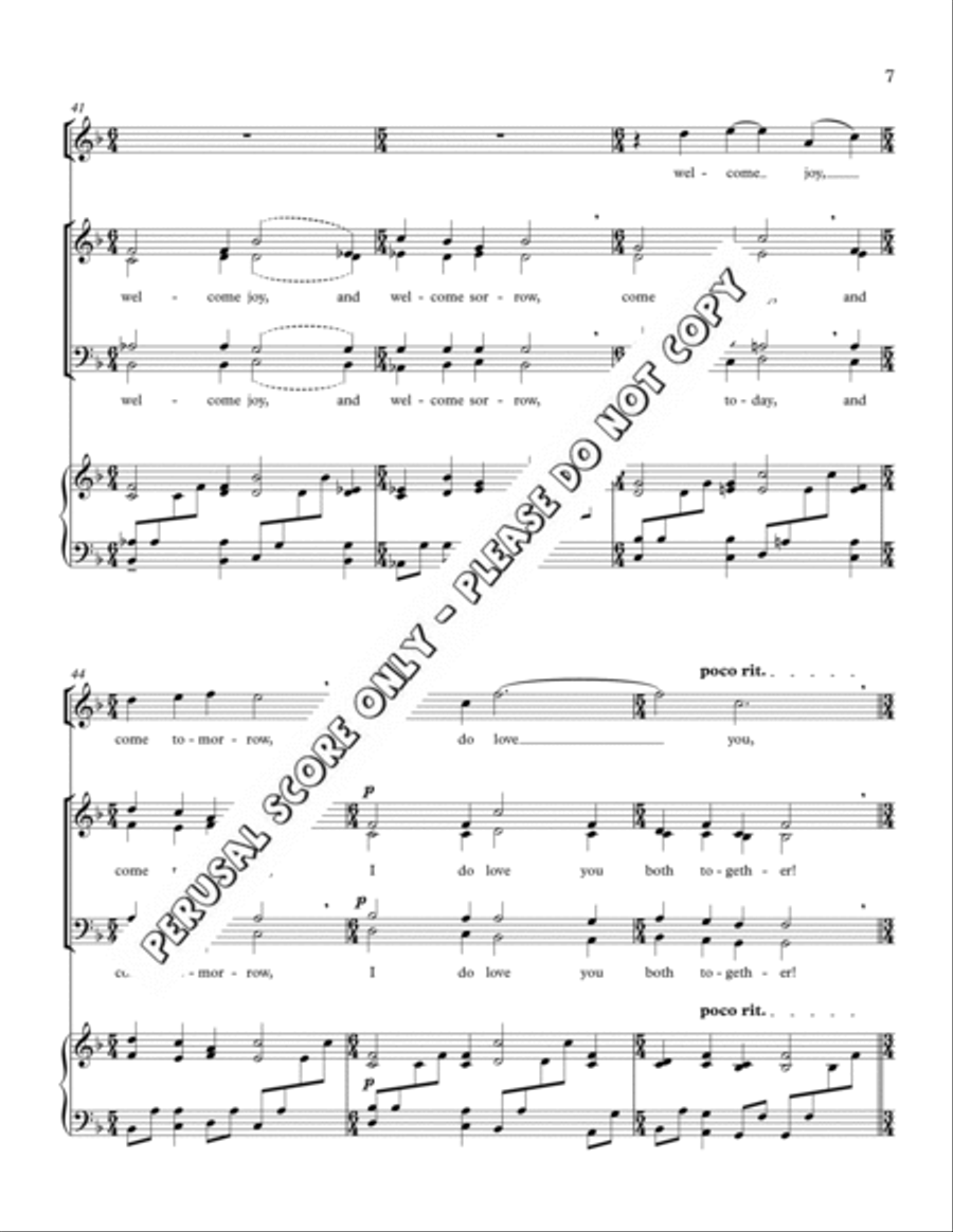 Welcome Joy , And Sorrow 4-Part scores gallery preview page 7