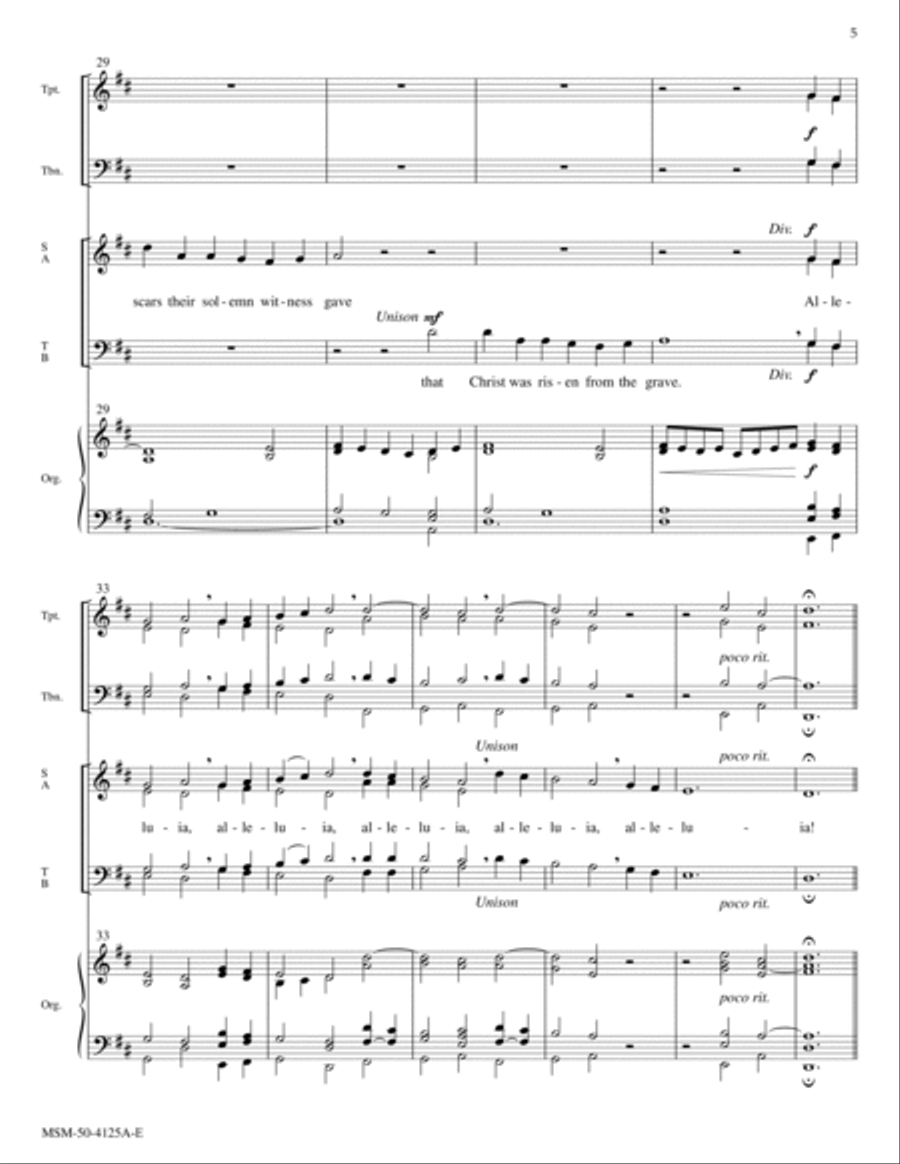 That Easter Day with Joy Was Bright (Downloadable Full Score & Instrumental Parts) Choir scores gallery preview page 5