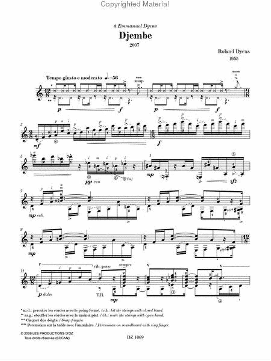 Djembe Classical Guitar scores gallery preview page 2