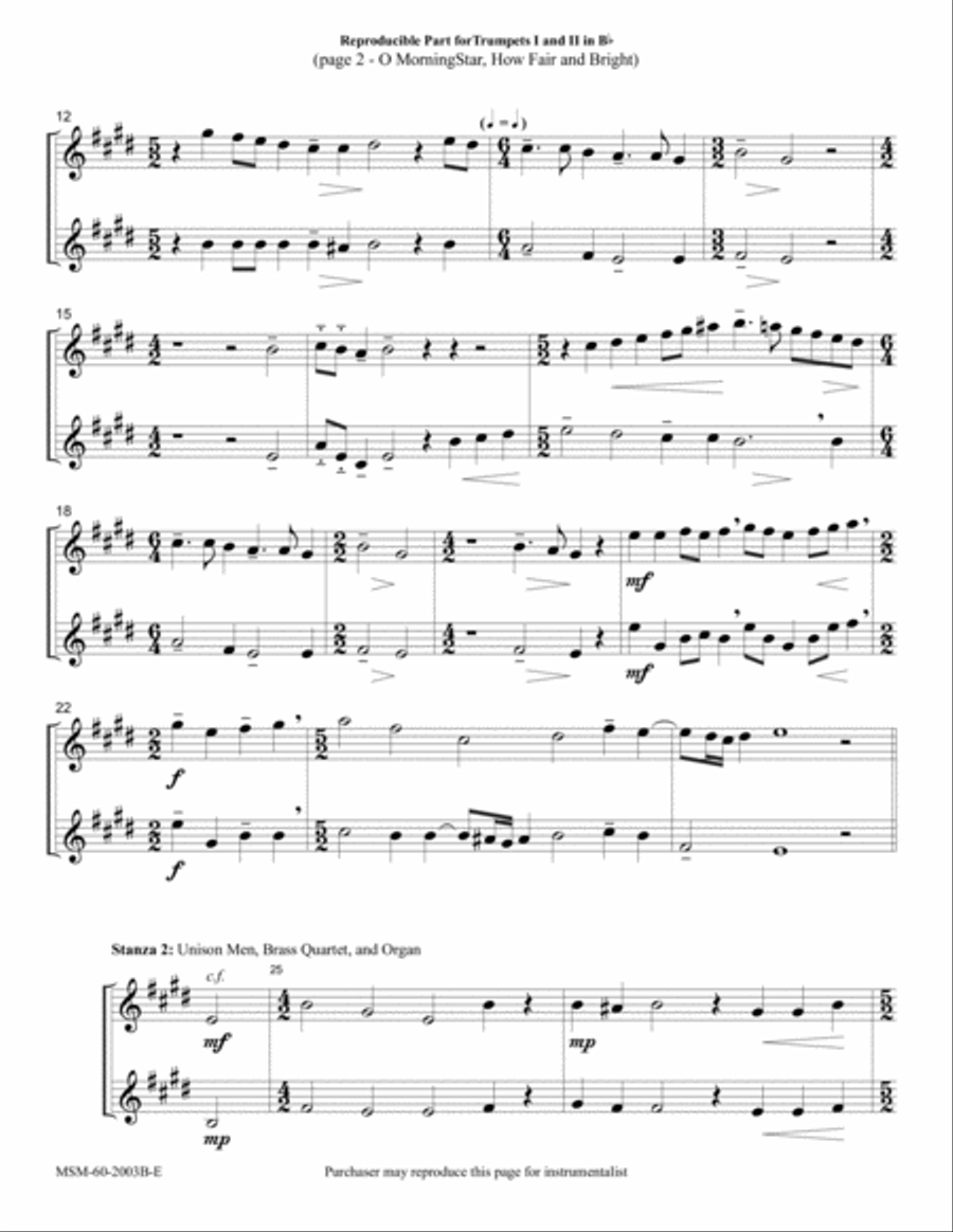 O Morning Star, How Fair and Bright Choir scores gallery preview page 2