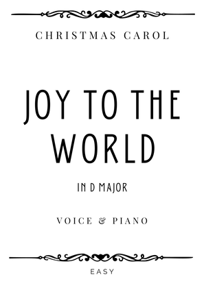 Mason - Joy to the World in D Major for High Voice & Piano - Easy