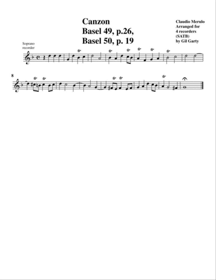 2 canzoni a4 (arrangement for 4 recorders) Recorder scores gallery preview page 2